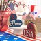 2-Piece 4th of July Table Decorations – Wooden Patriotic Heart Centerpieces, Red, White & Blue Memorial Day & Independence Day Home Decor, 6-Inch